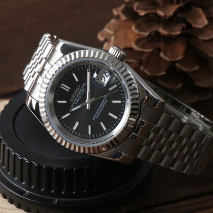 Seiko Mod Datejust Schwarz