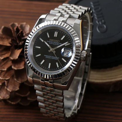 Seiko Mod Datejust Schwarz