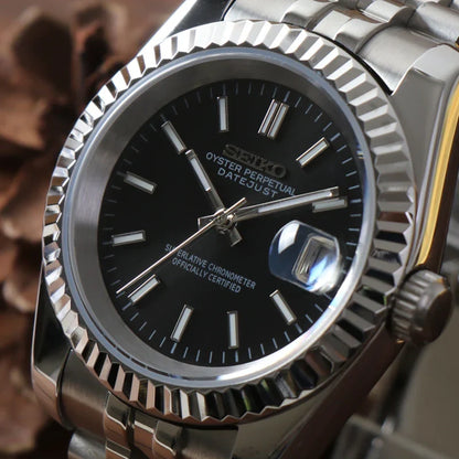 Seiko Mod Datejust Schwarz