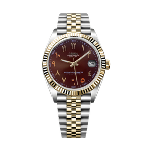 Seiko Mod Datejust Arabo Marrone Bicolore