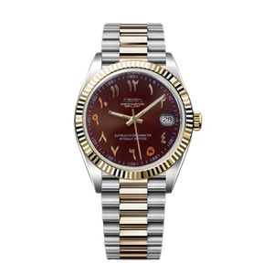 Seiko Mod Datejust Arabo Marrone Bicolore