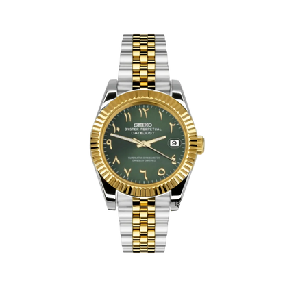seiko-mod-datejust-arabic-green-two-tone
