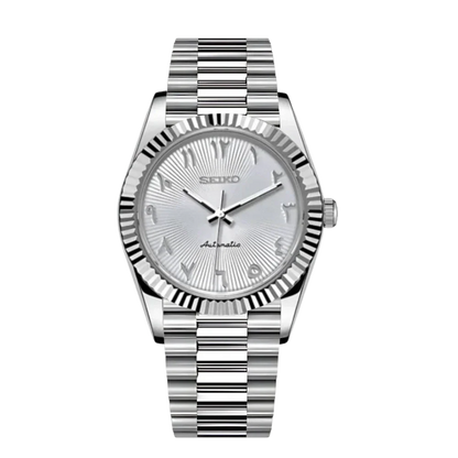 Seiko Mod Datejust Arabic Weiß