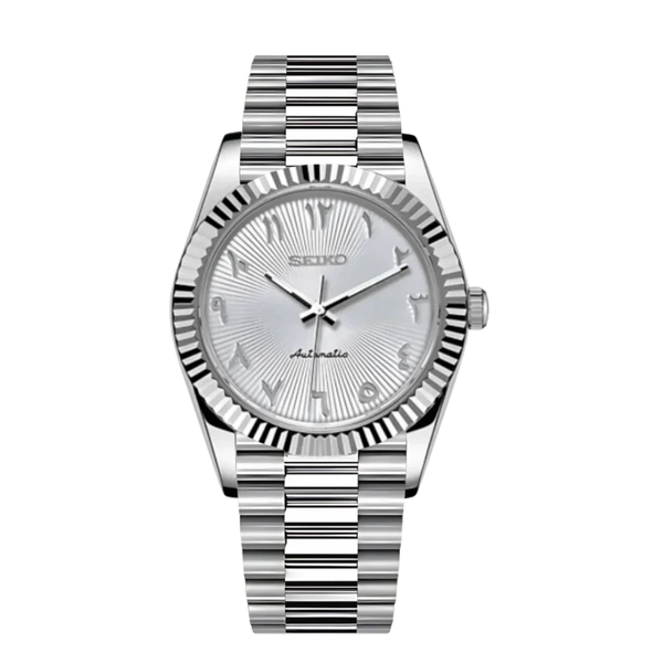 Seiko Mod Datejust Arabo Bianco