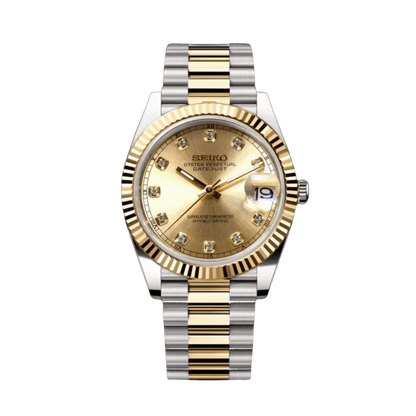 Seiko Mod Datejust Gem Gold Two Tone.
