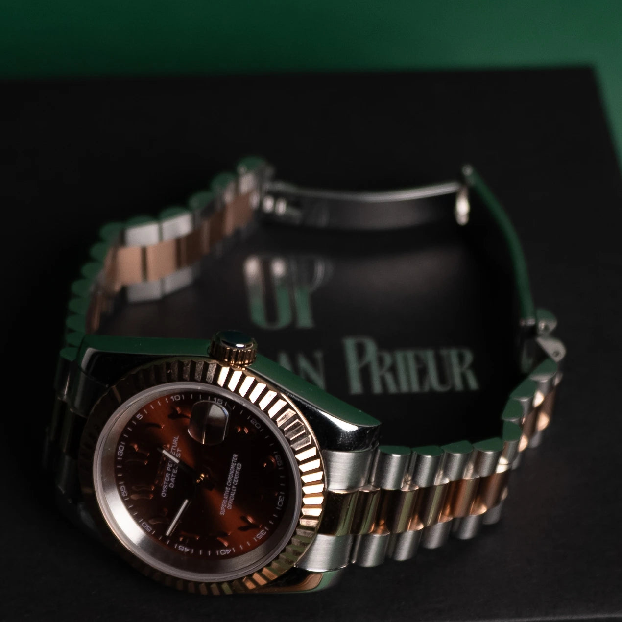 Seiko Mod Datejust Arabic Brown Two Tone