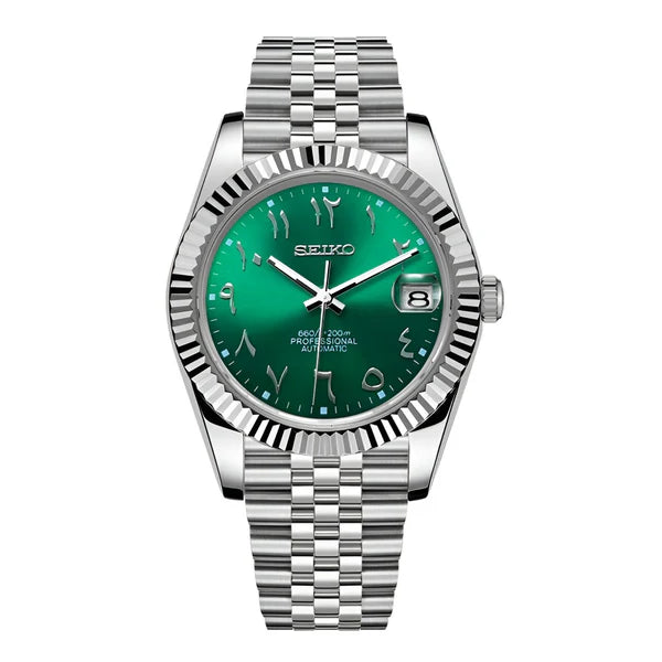Seiko Mod Datejust Arabic Green
