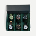 Hexagon Black Green 6 Slot Watch Box