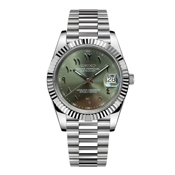 Seiko Mod Datejust Mod Arabo Verde Oliva