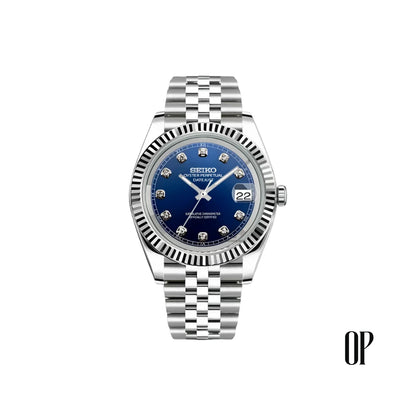 Seiko Mod Datejust Blue Gem