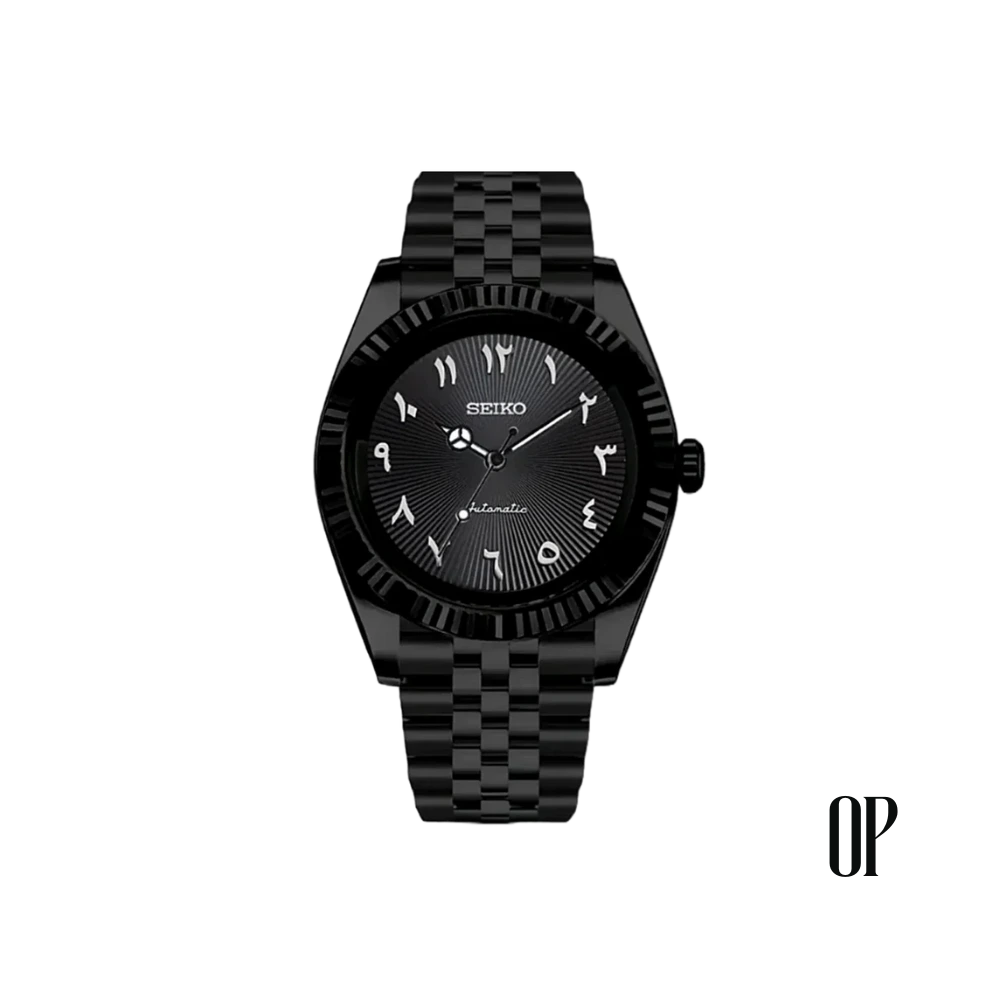 Seiko-Mod-Datejust-Arabic-Panthera-Black