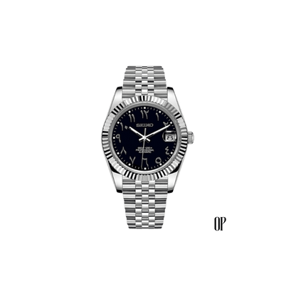 Seiko Mod Datejust Arabic Black.