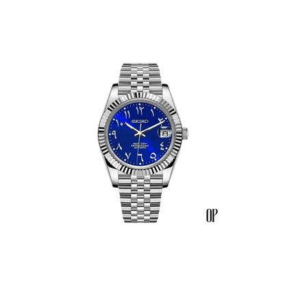Seiko Mod Datejust Arabic Blue.