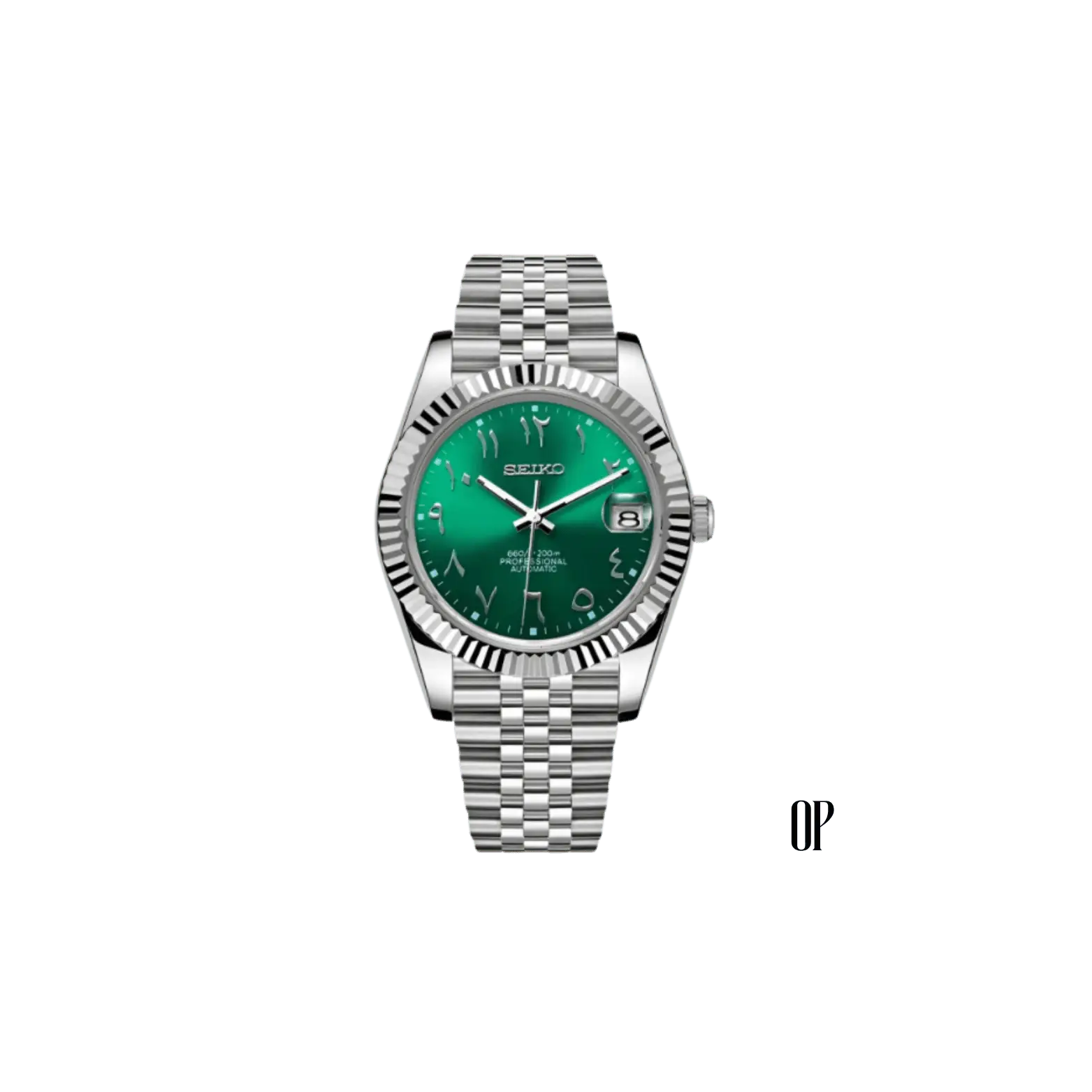 Seiko Mod Datejust Arabic Green.