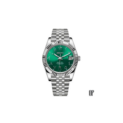 Seiko Mod Datejust Arabic Green.