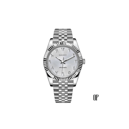 Seiko Mod Datejust Arabic White.
