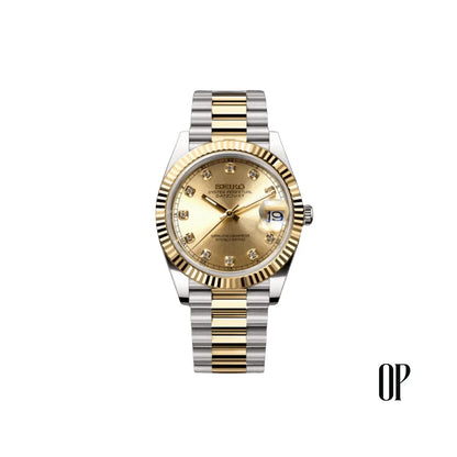 Seiko Mod Datejust Gem Gold Two Tone.