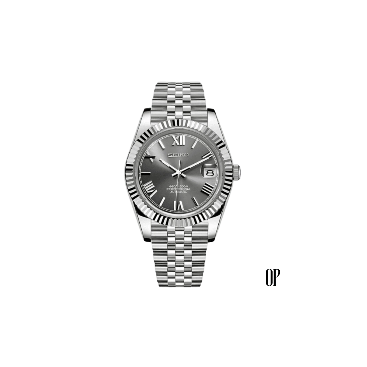 Seiko Mod Datejust Roman Grey.