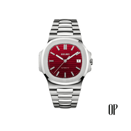 Seiko Mod Nautilus Red.