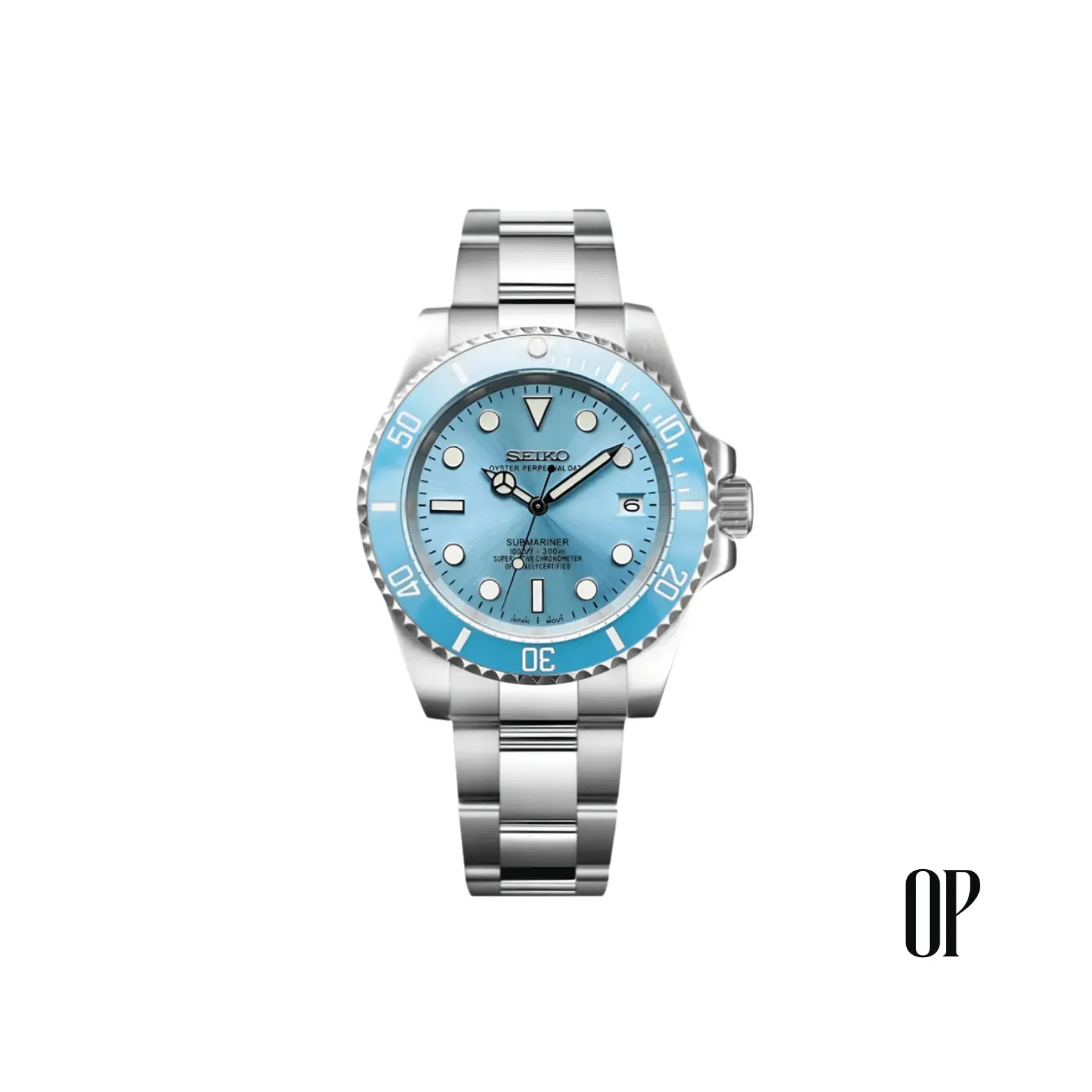 Seiko Mod Submariner Baby Blue.