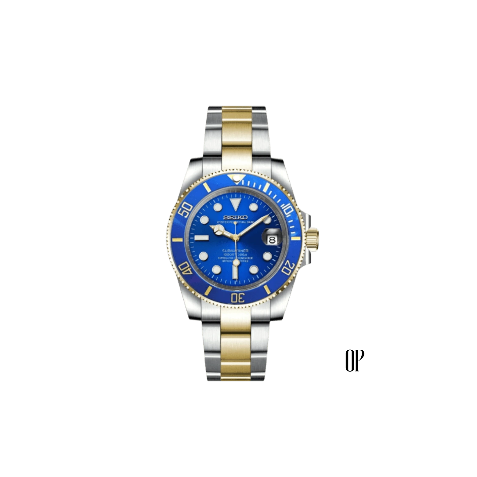 Seiko Mod Submariner Two Tone Blue.