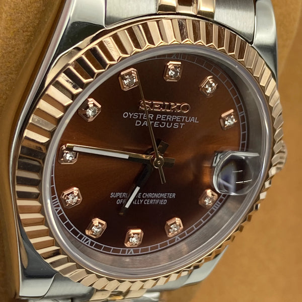 Seiko Mod Datejust Crystal Champagne