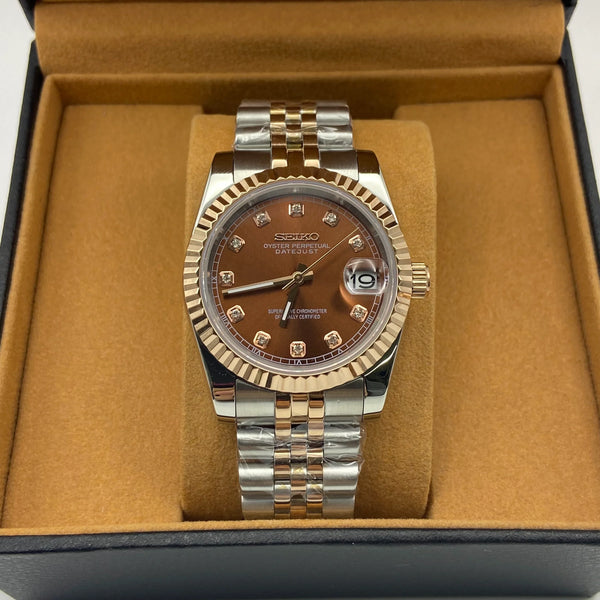Seiko Mod Datejust Crystal Champagne