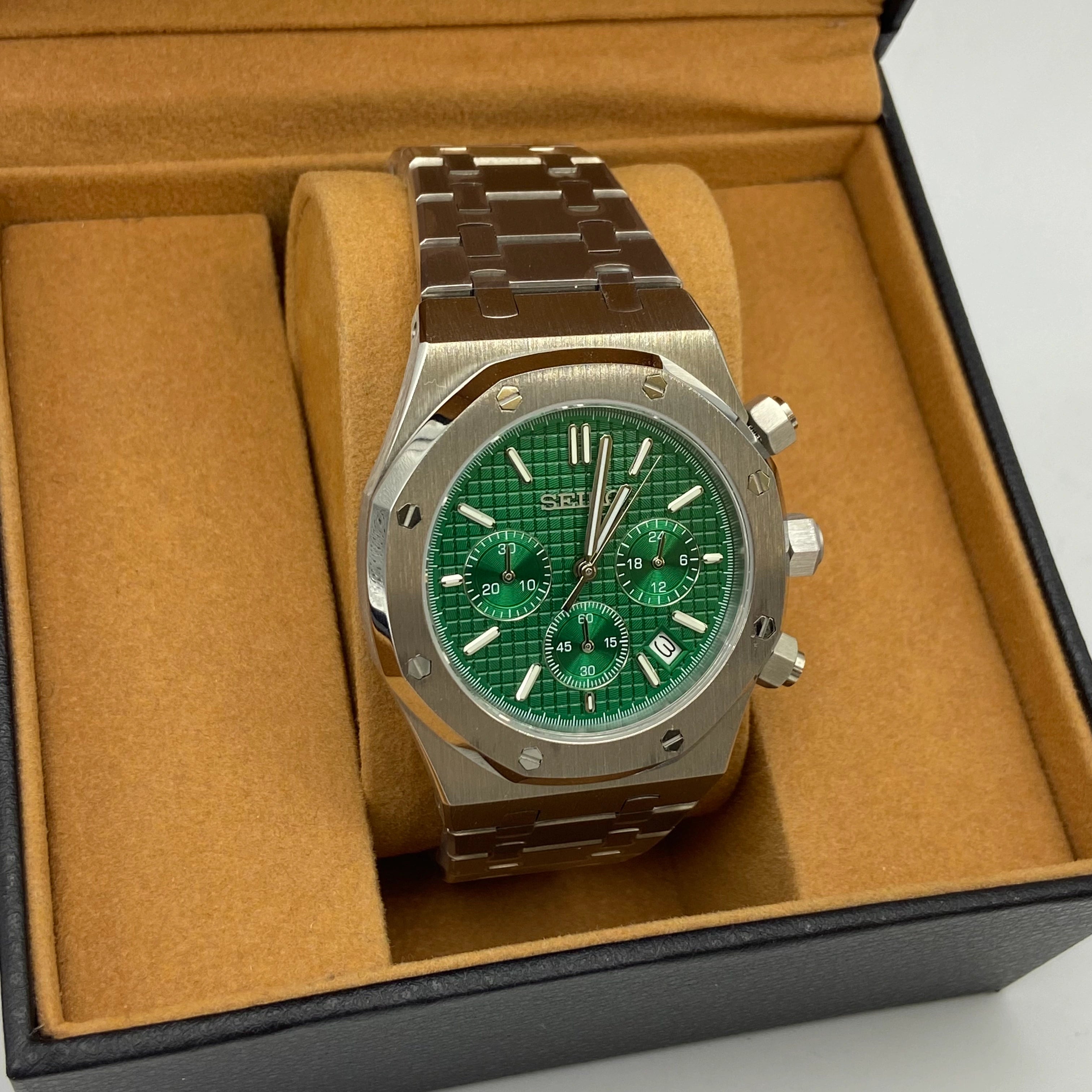 Seiko Mod Royal Oak Chronograph Grün