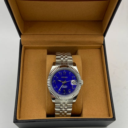 Seiko Mod Datejust Arabic Blue