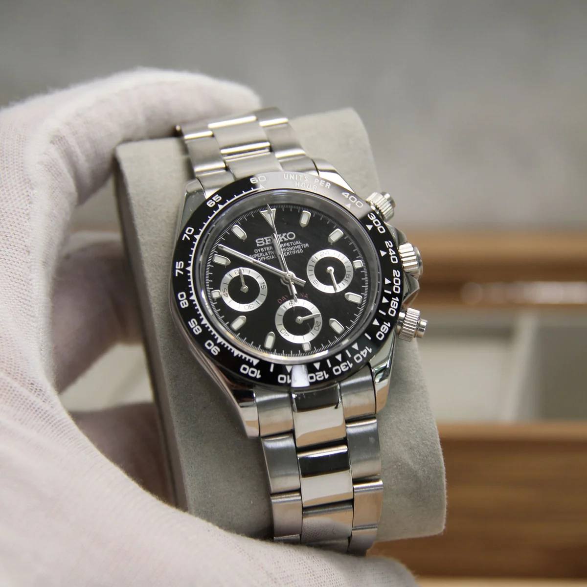 Seiko Mod Daytona Black Panda