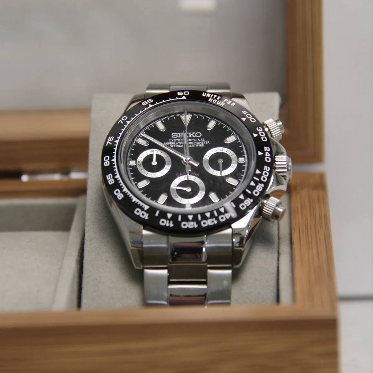 Seiko Mod Daytona Black Panda