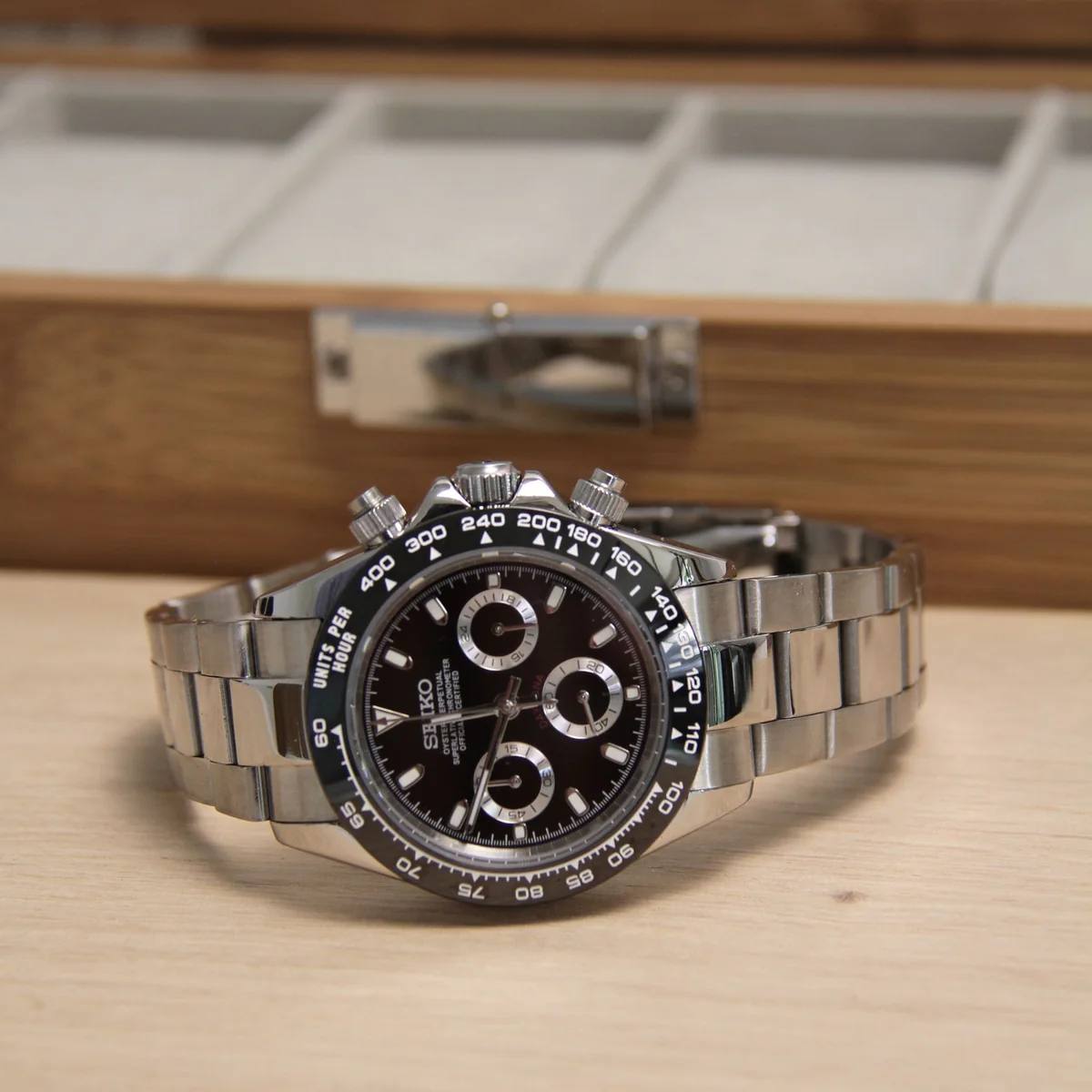 Seiko Mod Daytona Black Panda