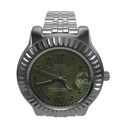 Seiko Mod Datejust Mod Arabic Olive Green
