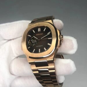 seiko-mod-nautilus-rose-gold-brown-front