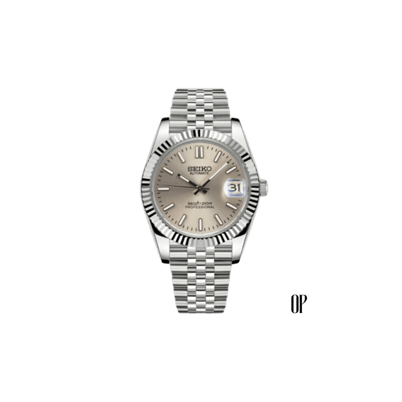 Seiko Mod Datejust Roman Champagne