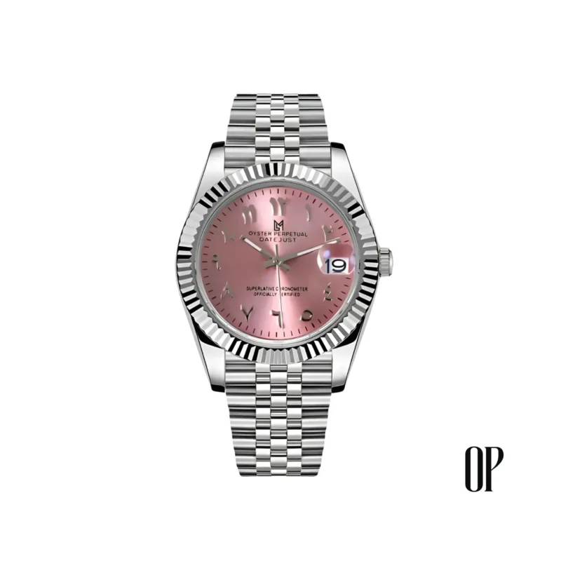 Seiko Mod Datejust Arabic Pink