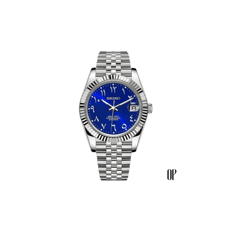 Seiko Mod Datejust Arabic Blue