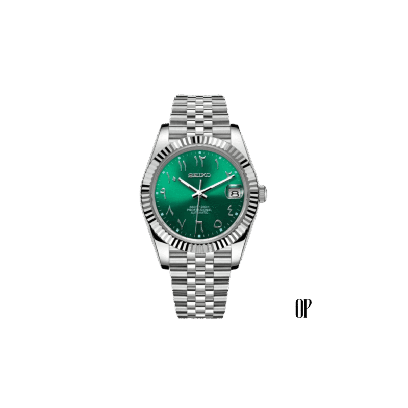 Seiko Mod Datejust Arabic Green
