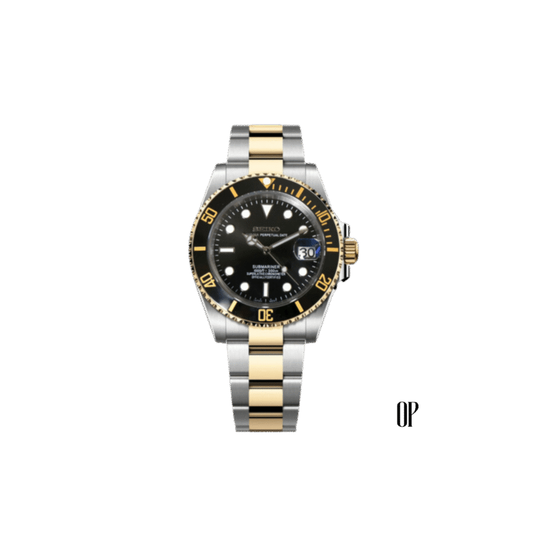 Seiko Mod Submariner Two-Tone Black