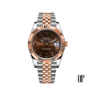 Seiko Mod Datejust Arabic Brown Two Tone