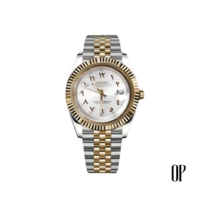 Seiko Mod Datejust Arabic White Two Tone