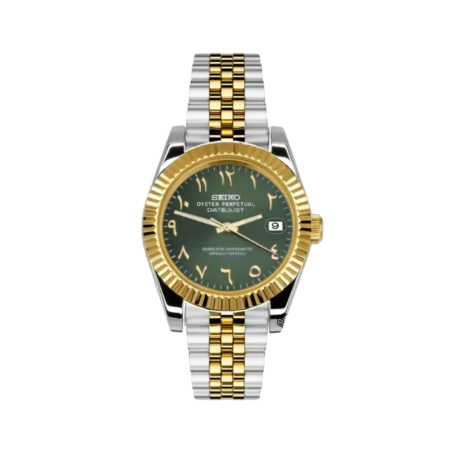 seiko-mod-datejust-arabic-green-two-tone