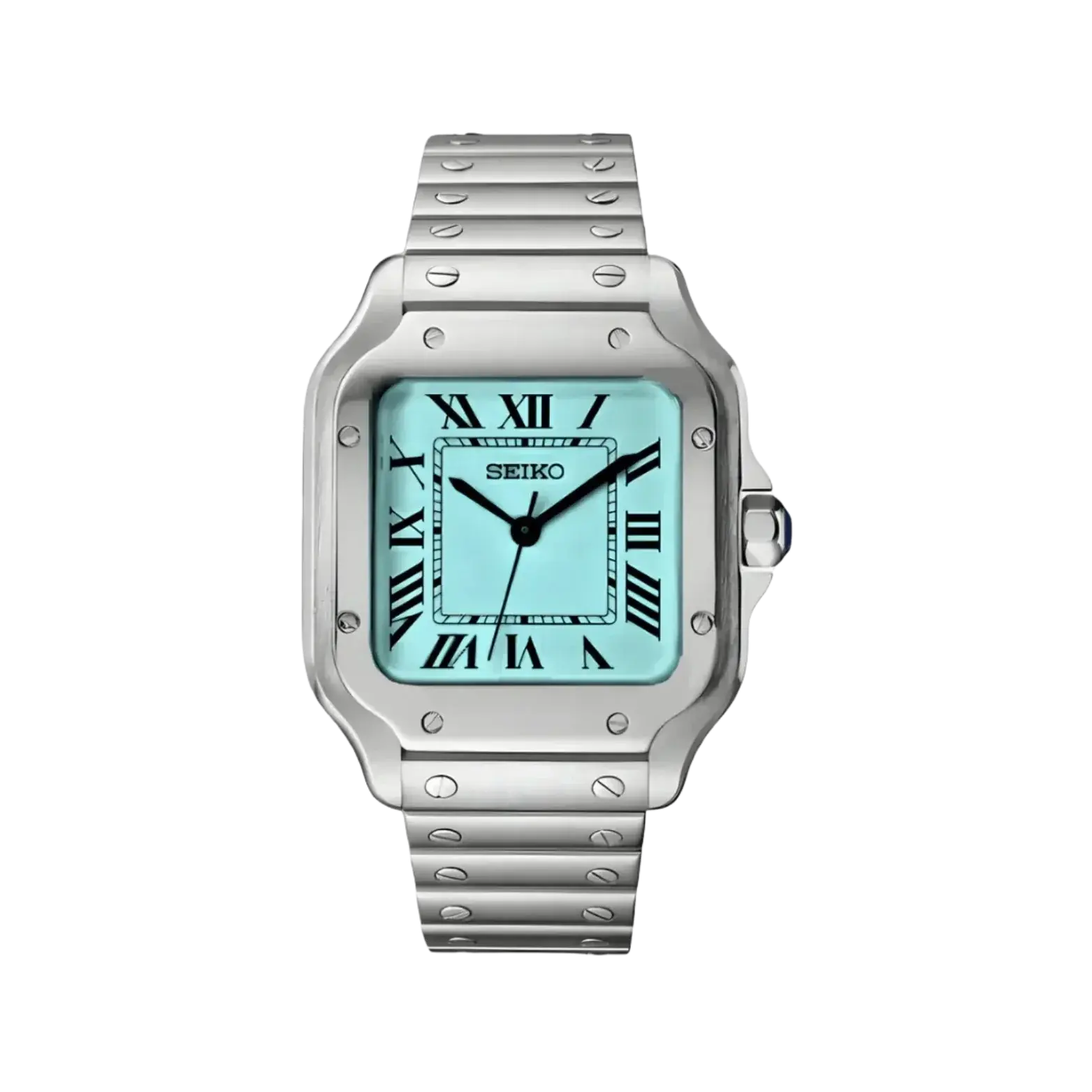 Seiko Mod Santos bleu Tiffany