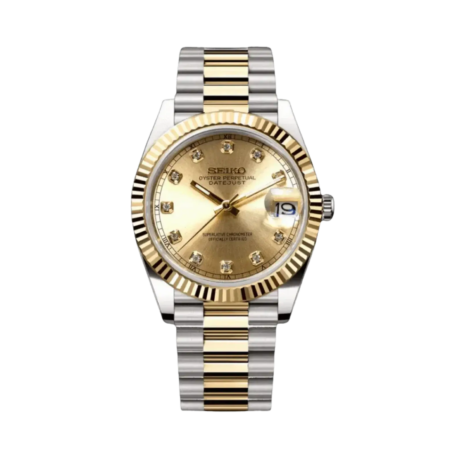 Seiko Mod Datejust Gem Gold Two Tone.