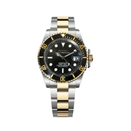 Seiko Mod Submariner Two-Tone Black.
