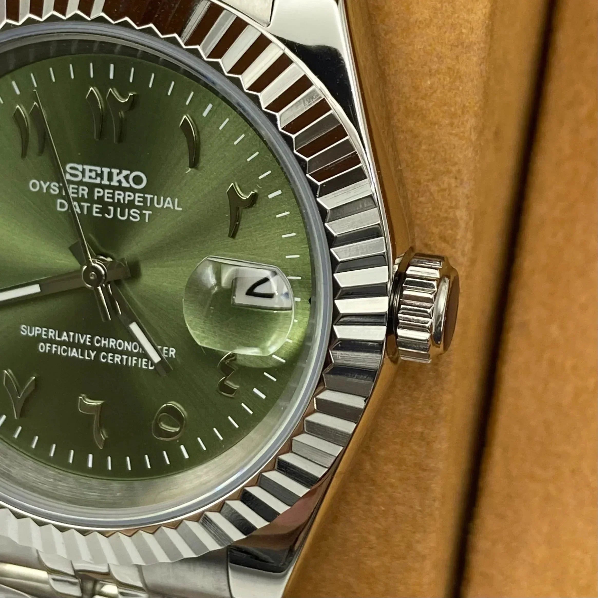 Seiko Mod Datejust Mod Arabic Olive Green Ottoman Prieur